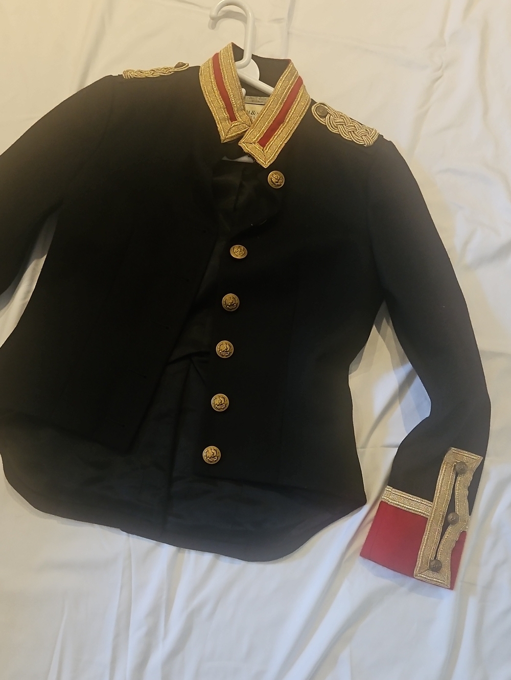 Ralph Lauren Black Military-Style Blazer with Gold Braid and Red Accents